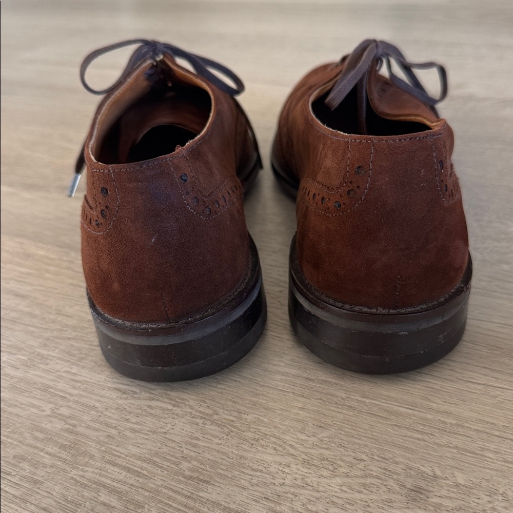 Cole Haan Bench Wingtip Derby Shoes Men’s 9 1/2 D Brown Leather Made in England - Picture 11 of 15